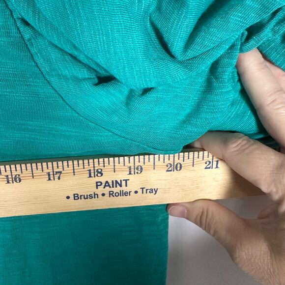 Chico's Cotton Slub Puff Sleeve Tee Bright Green 2 US L Summer Closet Staple‎ - Picture 7 of 8